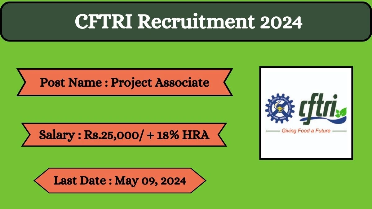 CFTRI Recruitment 2024 Check Posts, Qualification, Selection Process And How To Apply