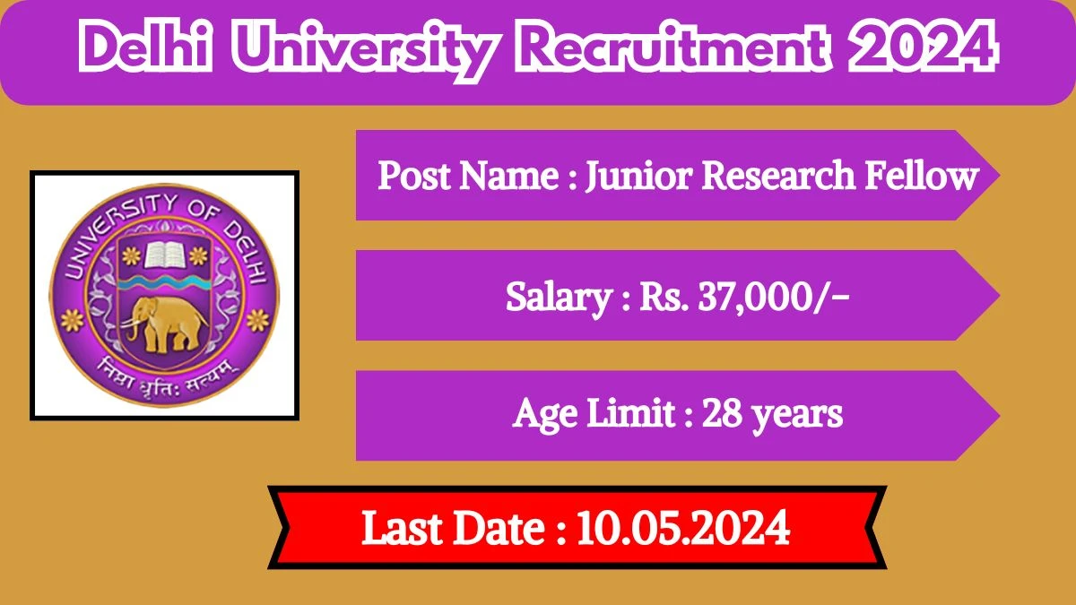 Delhi University Recruitment 2024 Check Post, Age Limit, Educational Qualification, Salary And Selection Process