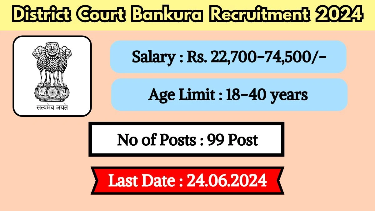 District Court Bankura Recruitment 2024 New Application Out For Various Posts, Check Vacancies, Salary, Age, Qualification And Other Vital Details
