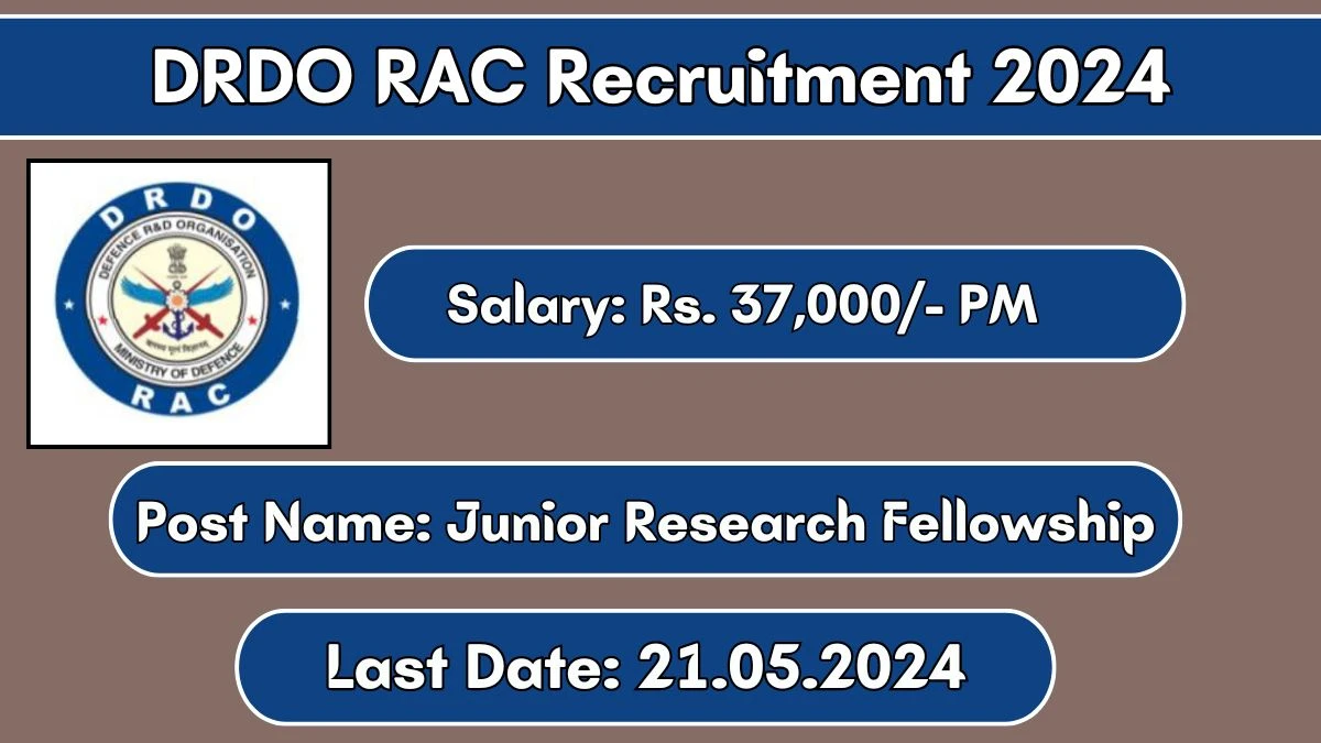 DRDO RAC Recruitment 2024 New Notification Out, Check Post, Vacancies, Salary, Qualification, Age Limit and How to Apply