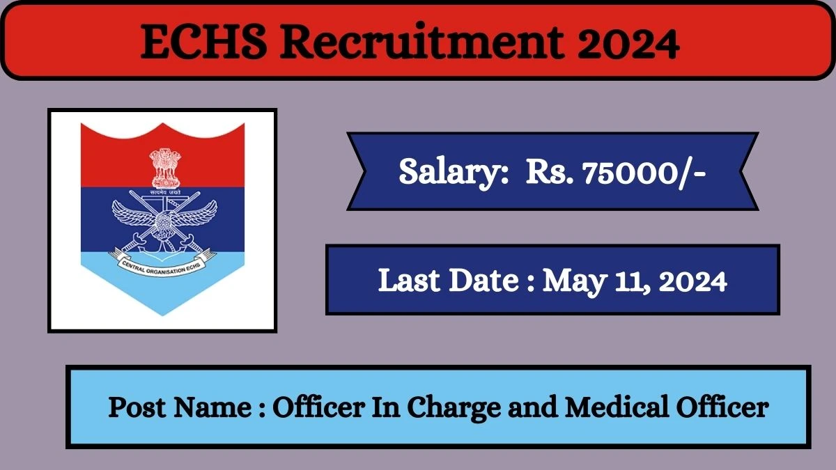 ECHS Recruitment 2024 Check Posts, Qualification And How To Apply