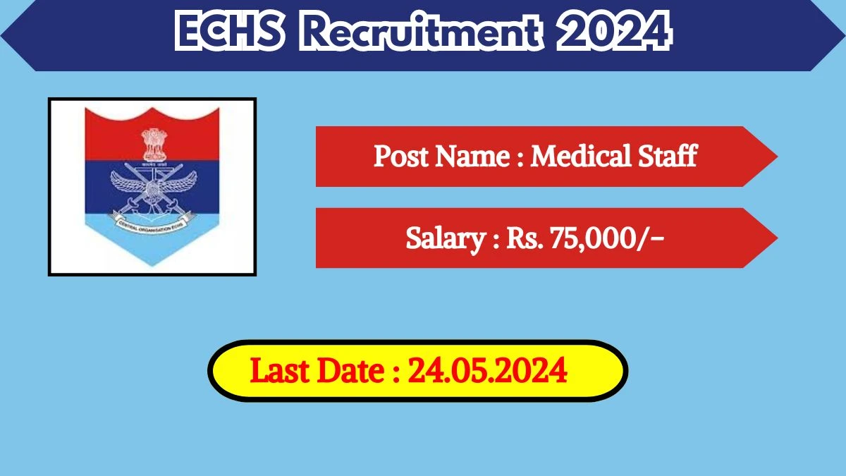 ECHS Recruitment 2024 - Latest Medical Staff Vacancies on 24 May 2024