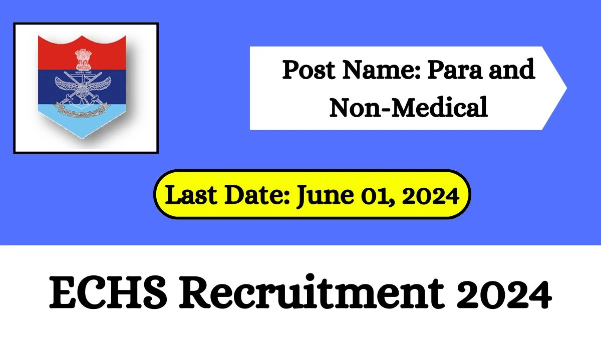 ECHS Recruitment 2024 New Opportunity Out, Check Post, Age, Qualification, Salary And How To Apply