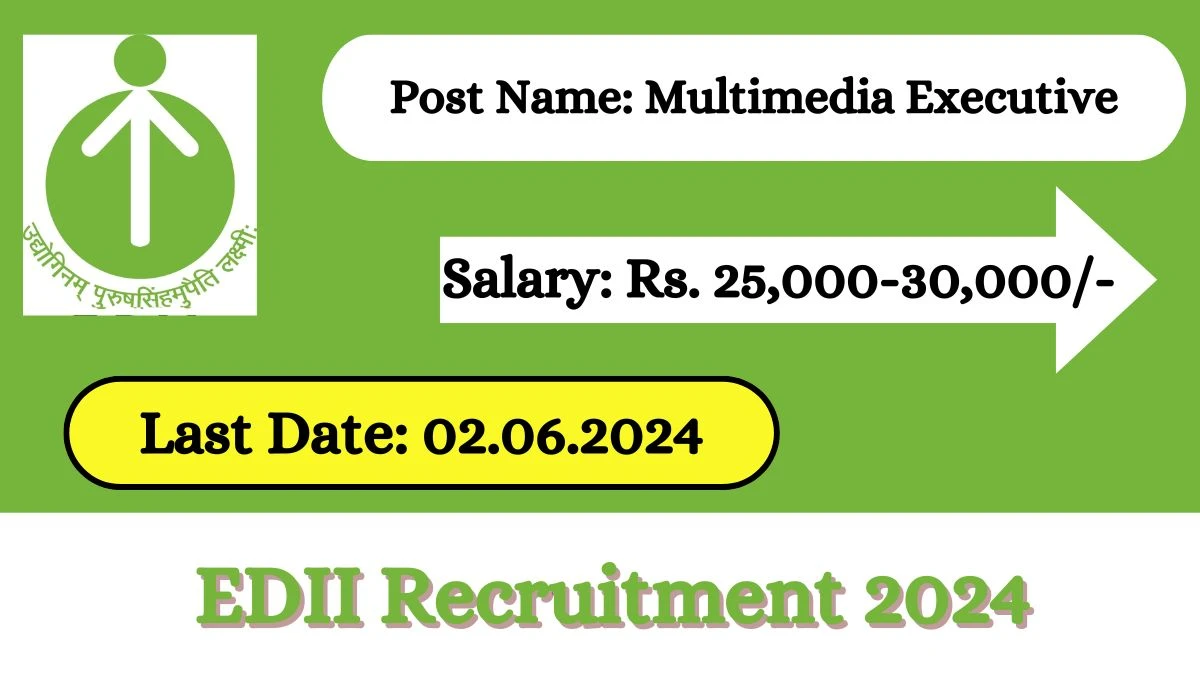 EDII Recruitment 2024 New Opportunity Out, Check Post, Qualification, Salary And Other Important Details