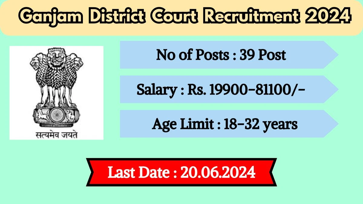 Ganjam District Court Recruitment 2024 Check Post, Salary, Experience, Age Limit, Eligibility And Other Vital Details