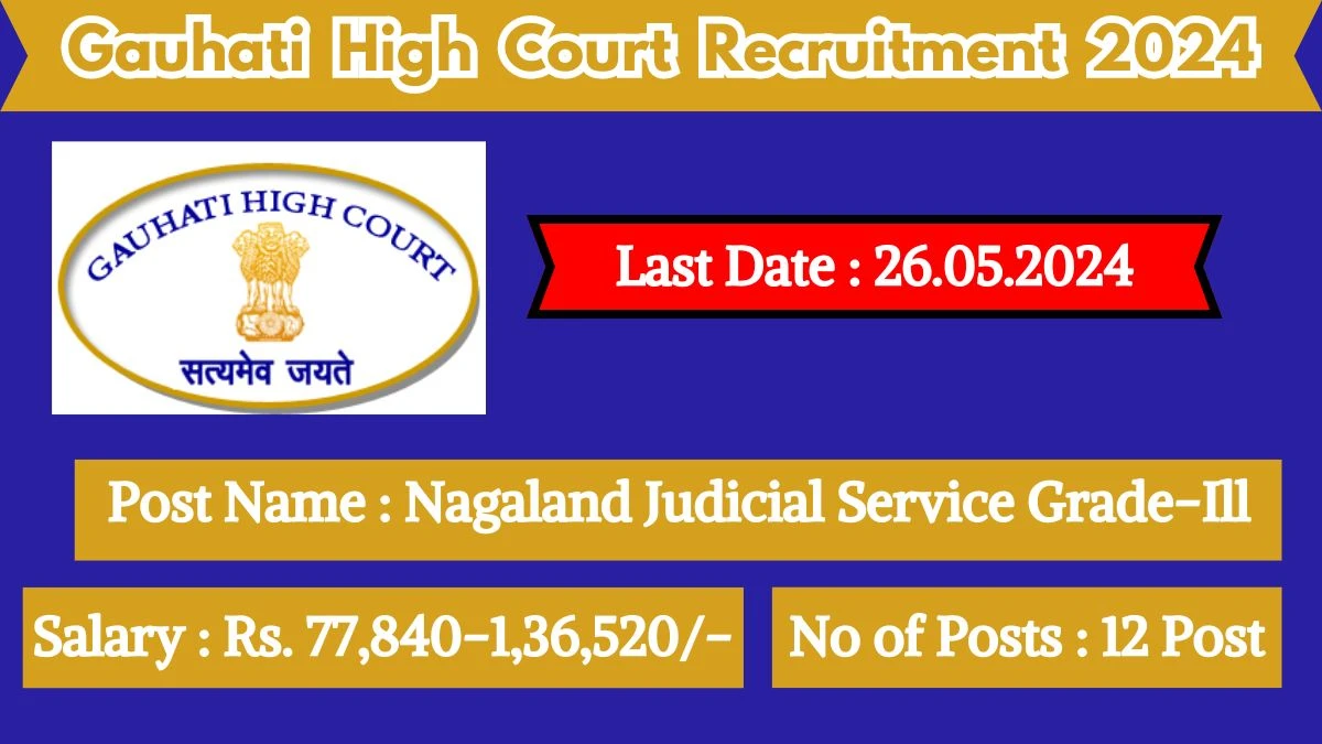 Gauhati High Court Recruitment 2024 - Latest Nagaland Judicial Service Grade-Ill on 08 May 2024