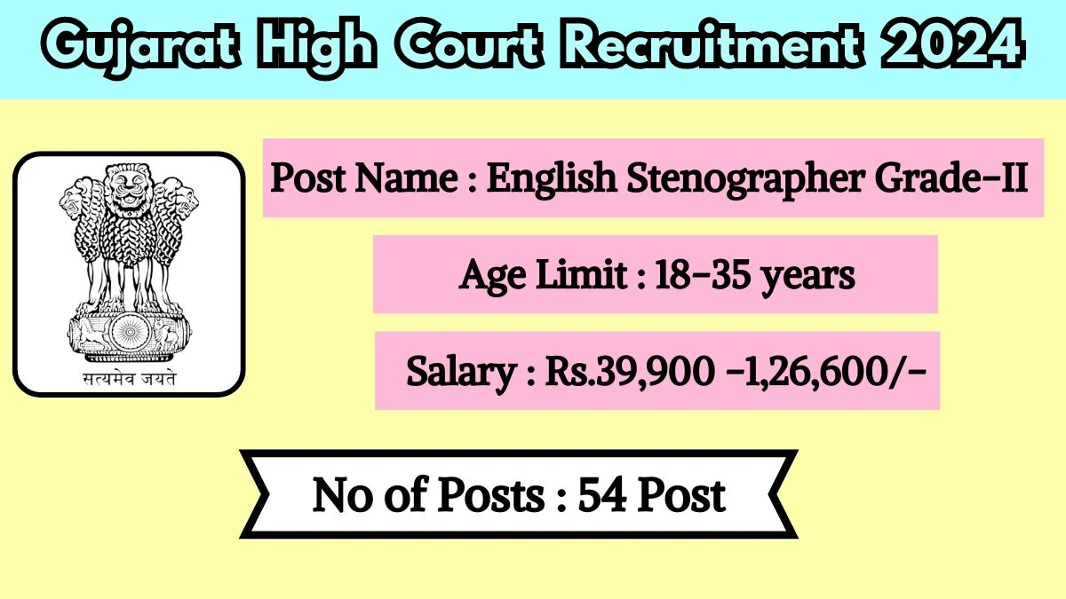 Gujarat High Court Recruitment 2024 Check Post, Vacancies, Salary, Age, Qualification And Application Procedure