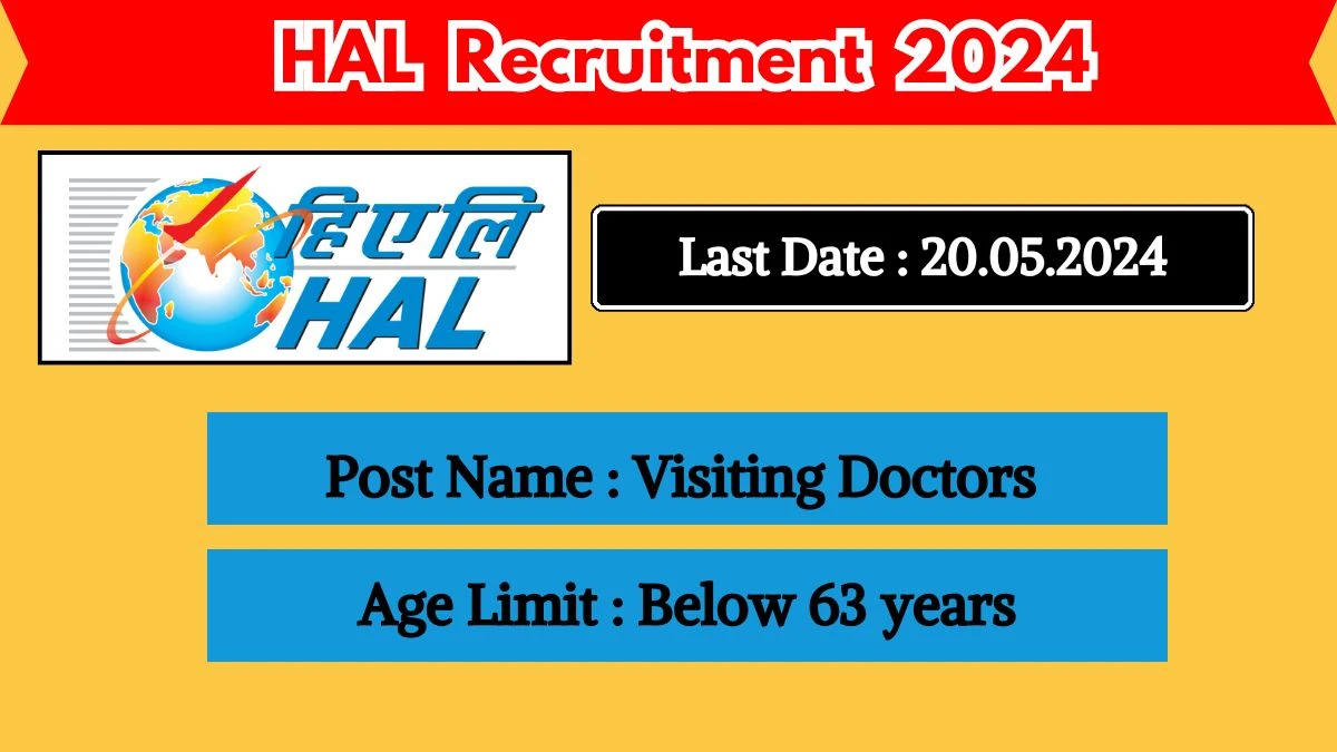 HAL Recruitment 2024 Check Posts, Eligibility Criteria, Age, Qualification And How To Apply