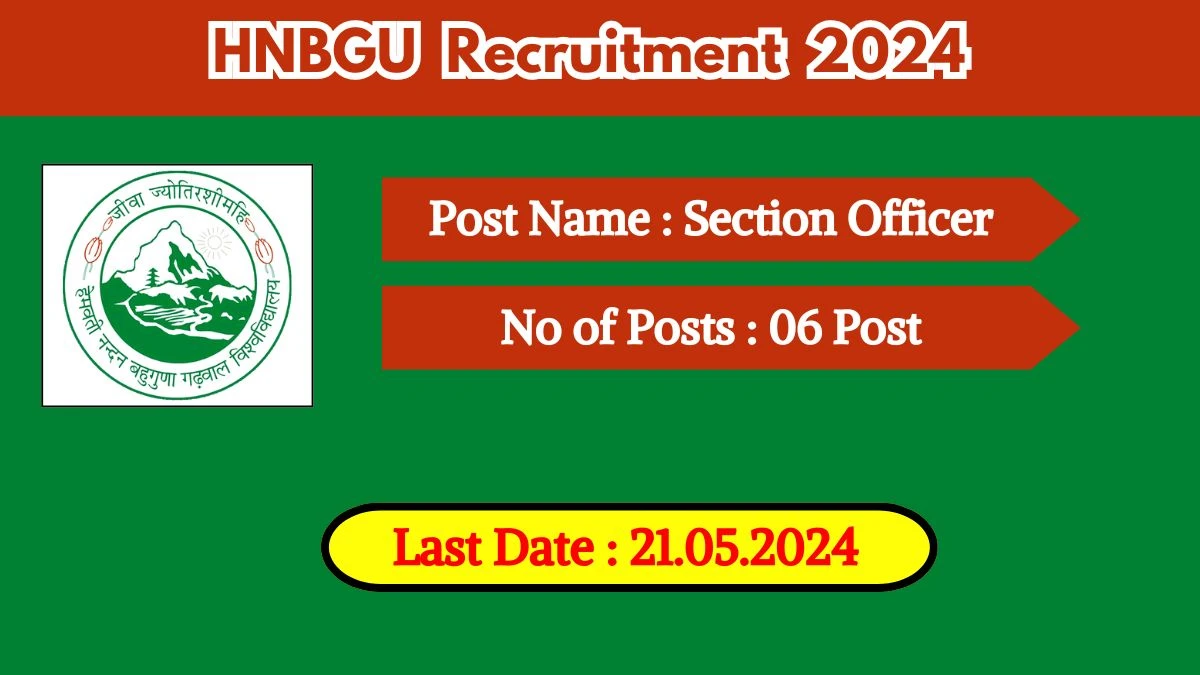 HNBGU Recruitment 2024 New Notification Out, Check Post, Salary, Age, Qualification And Other Vital Details