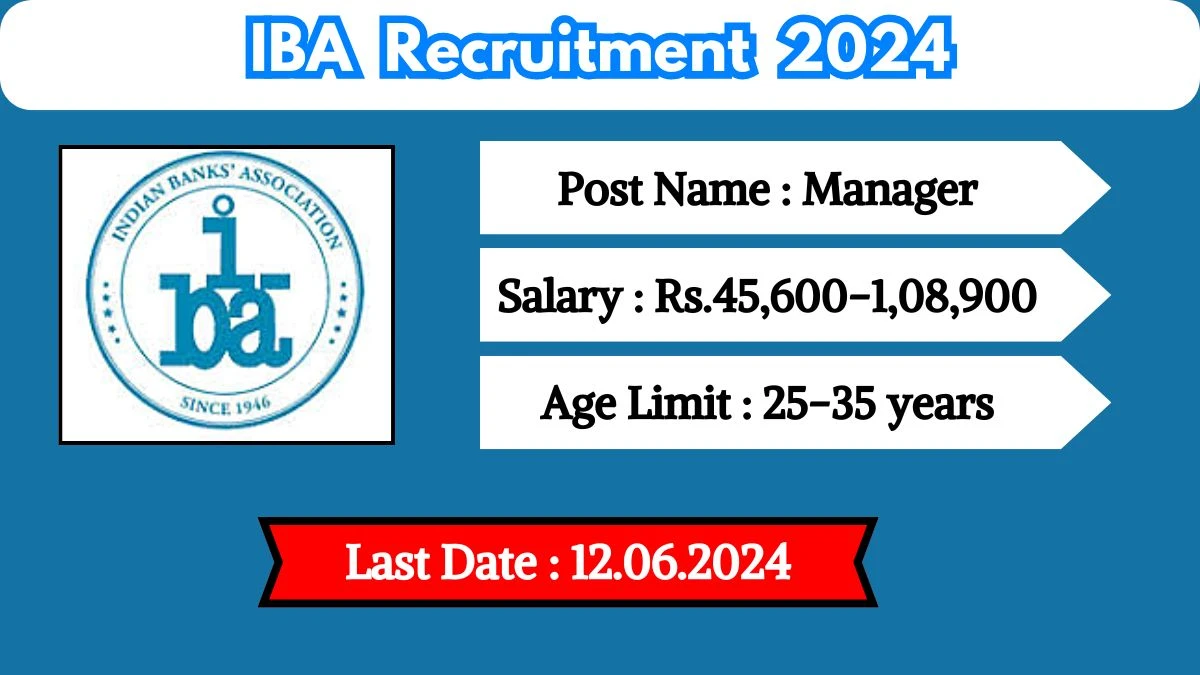 IBA Recruitment 2024 - Latest Manager Vacancies on 29 May 2024