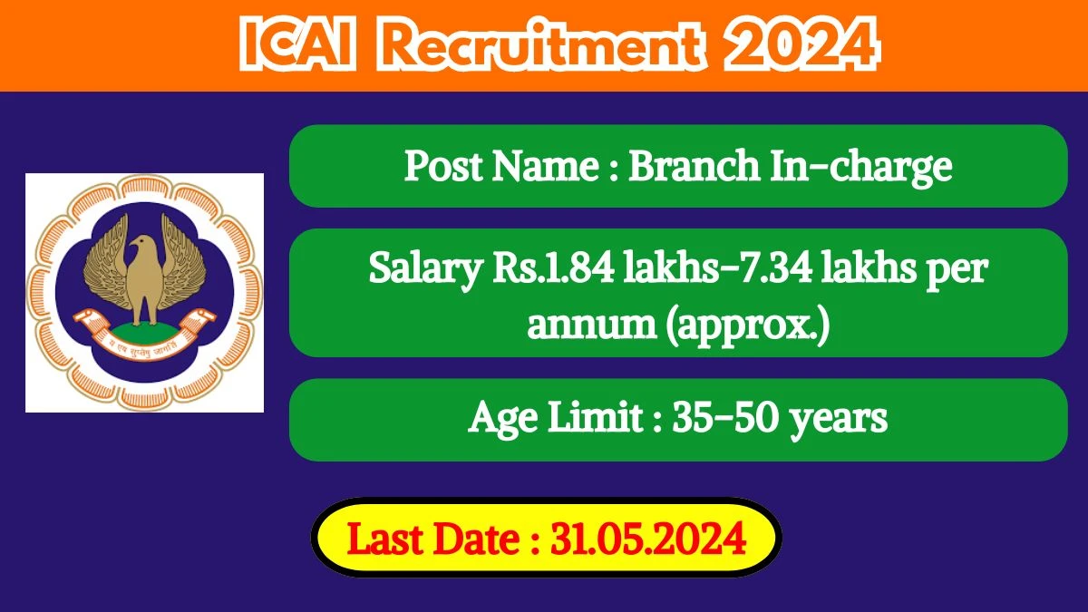 ICAI Recruitment 2024 Check Post, Qualification, Age, Salary, Mode Of Selection And Process To Apply