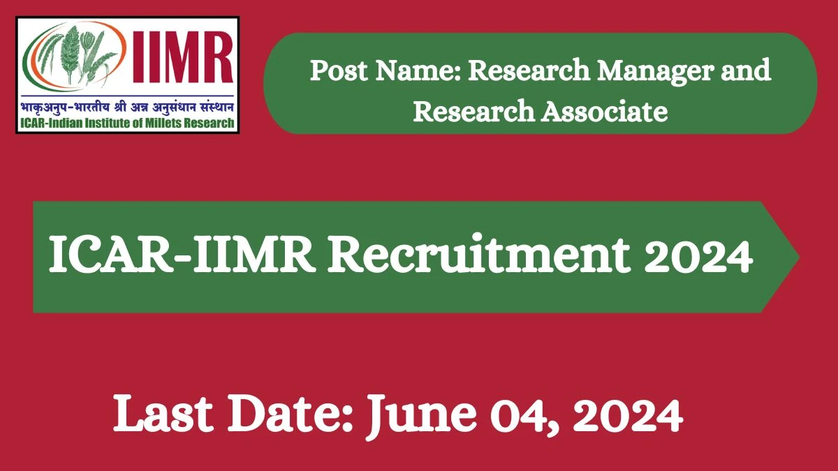 ICAR-IIMR Recruitment 2024 Check Post, Salary, Age, Qualification And How To Apply