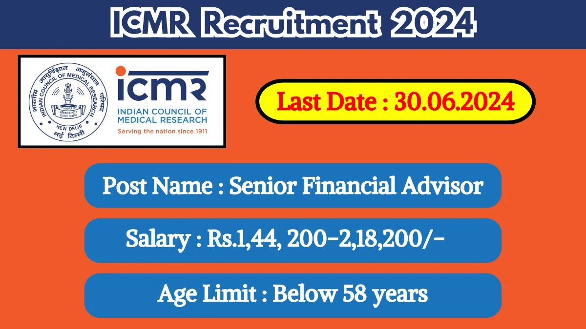 ICMR Recruitment 2024 Check Post, Salary, Qualification, Selection Process And How To Apply