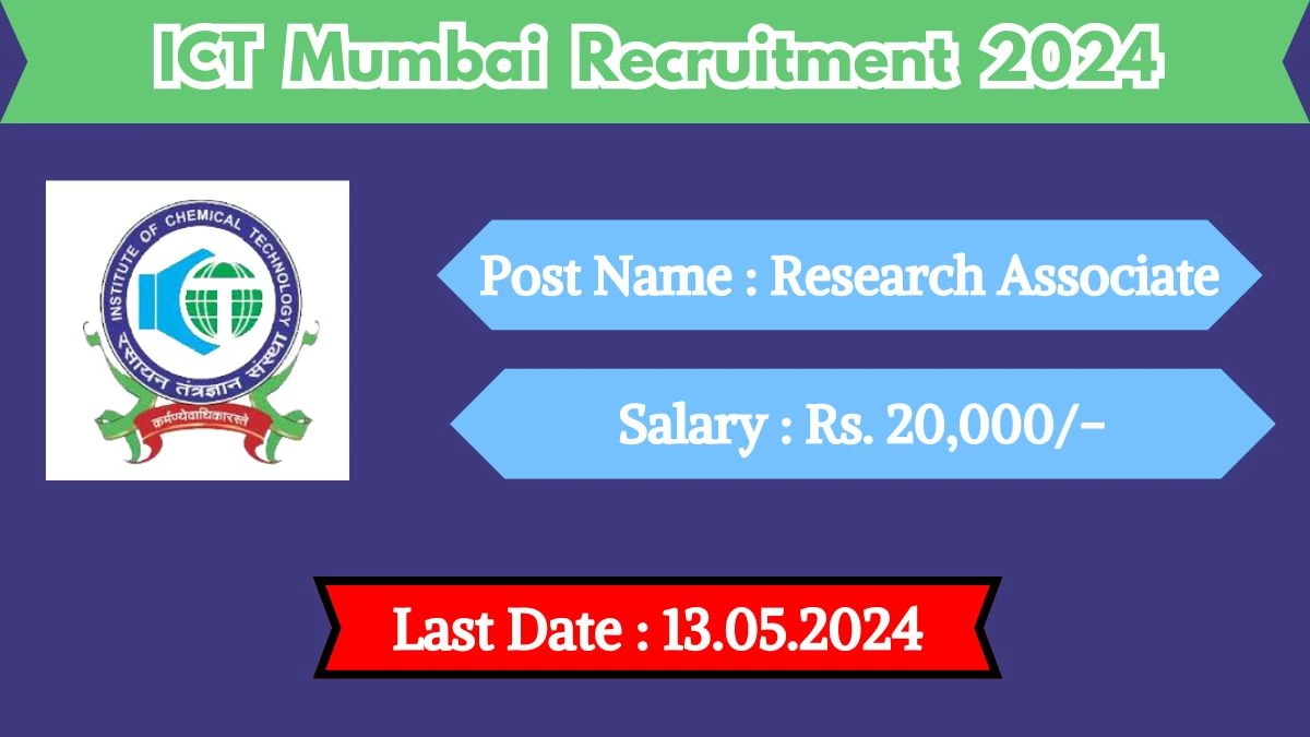 ICT Mumbai Recruitment 2024 Check Post, Qualification, Salary, And How To Apply