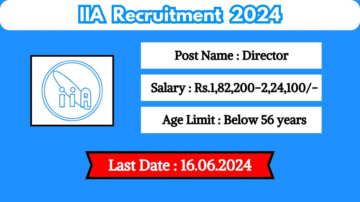 IIA Recruitment 2024 Check Post, Salary, Experience, Age Limit, Eligibility And Other Vital Details