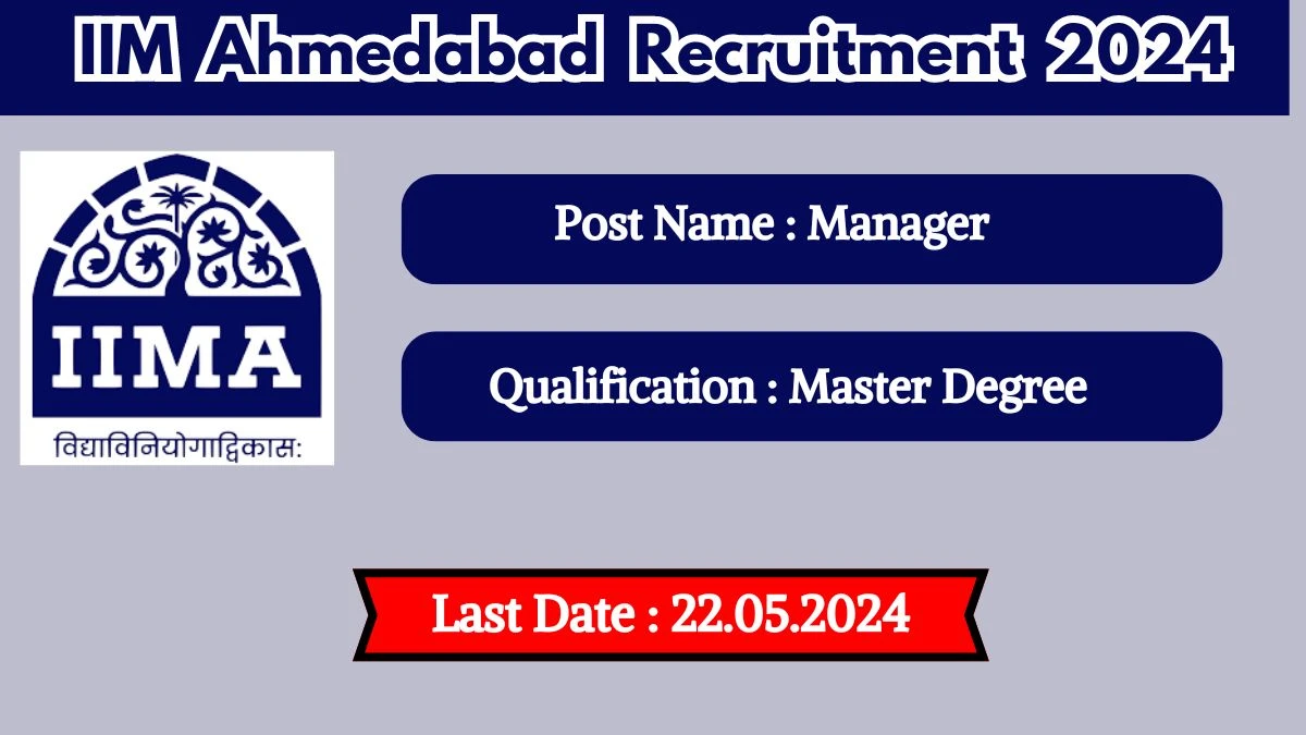 IIM Ahmedabad Recruitment 2024 New Opportunity Out, Check Vacancy, Post, Qualification and Application Procedure