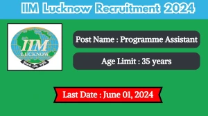 IIM Lucknow Recruitment 2024 Check Posts, Qualification, Selection Process And How To Apply