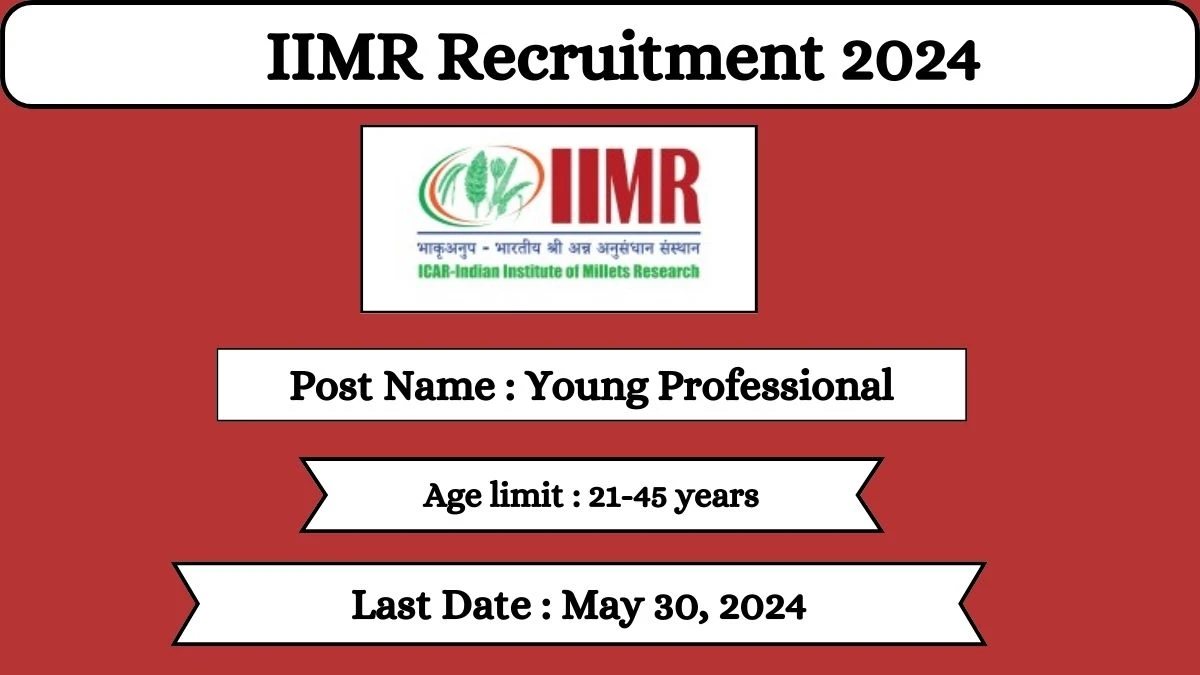 IIMR Recruitment 2024: Check Vacancies for Young Professional Job Notification, Apply Online