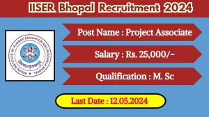 IISER Bhopal Recruitment 2024 Check Post, Qualification Requirements, Age Limit And How To Apply