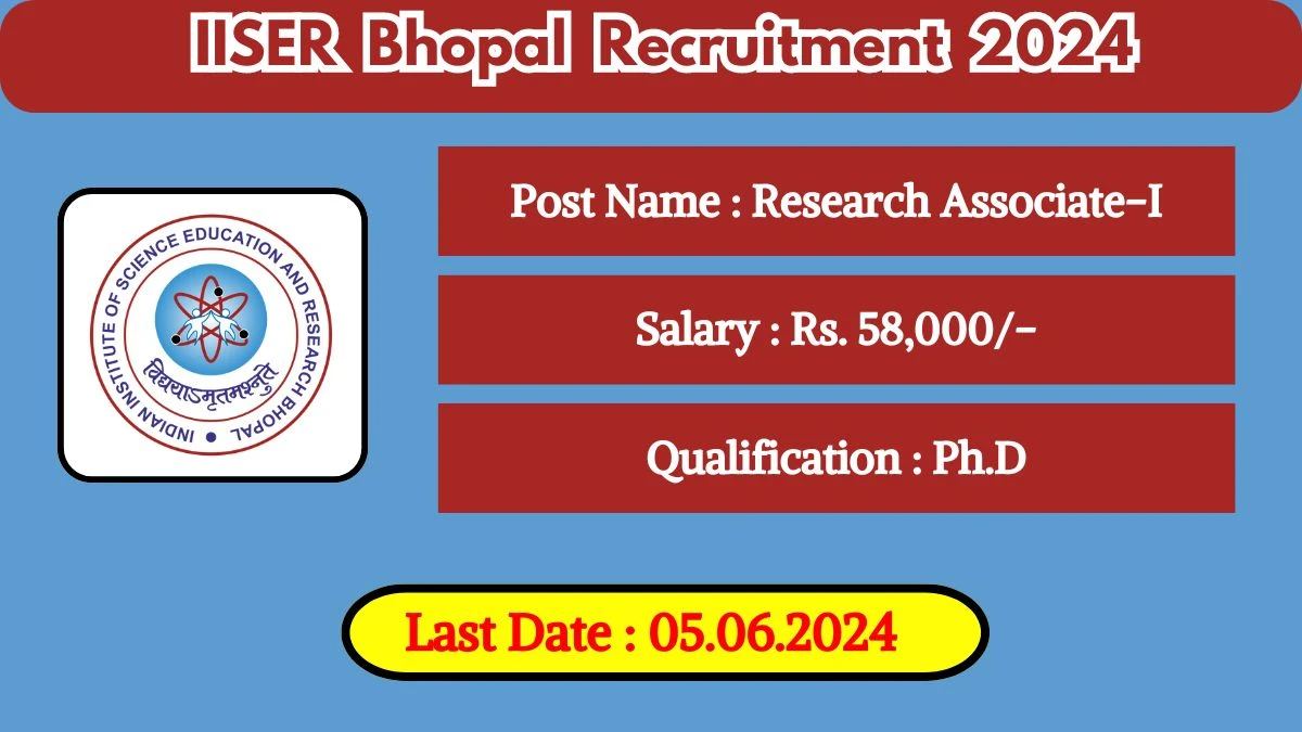 IISER Bhopal Recruitment 2024 Check Post, Salary, Age, Qualification And Other Vital Details