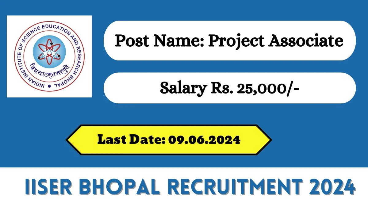IISER Bhopal Recruitment 2024 New Application Out, Check Post, Salary, Age, Qualification And Other Vital Details