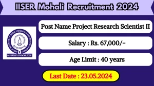 IISER Mohali Recruitment 2024 Check Post, Vacancie...