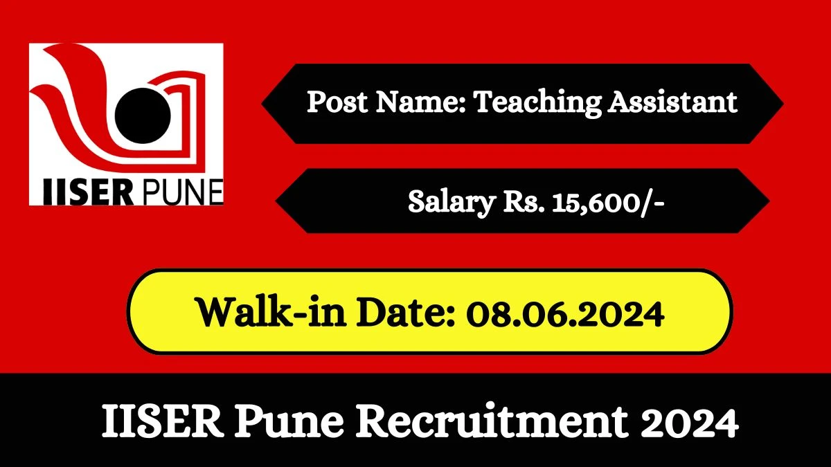 IISER Pune Recruitment 2024 Check Post, Age Limit, Essential Qualification, Salary And Selection Process