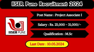 IISER Pune Recruitment 2024 Monthly Salary Up To 31,000, Check Posts, Vacancies, Qualification, Age, Selection Process and How To Apply