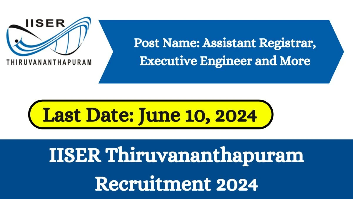 IISER Thiruvananthapuram Recruitment 2024 Check Post, Age Limit, Salary, Essential Qualification And How To Apply