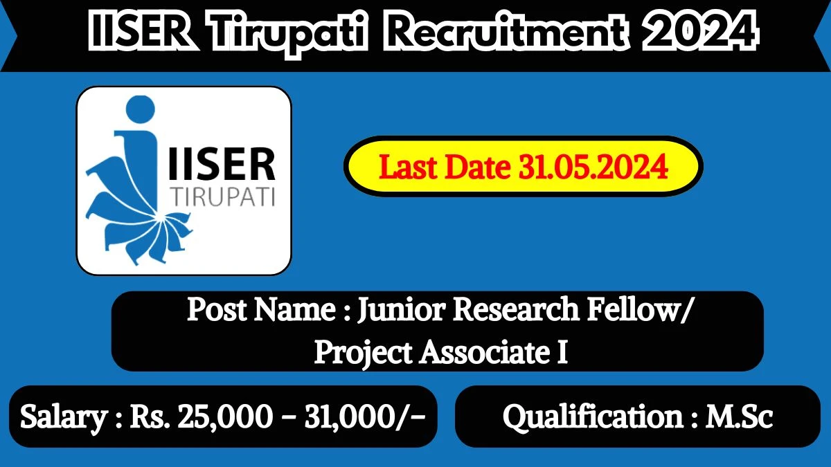 IISER Tirupati Recruitment 2024 New Opportunity Out, Check Vacancy, Post, Qualification and Application Procedure