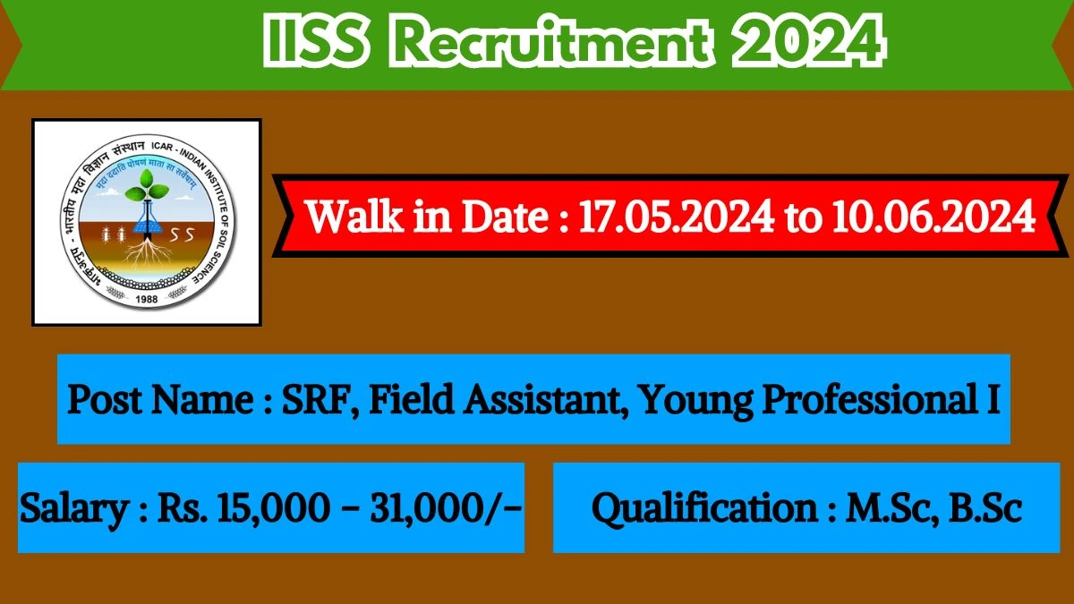 IISS Recruitment 2024 Walk-In Interviews for SRF, Field Assistant, More Vacancies on 17.05.2024 to 10.06.2024