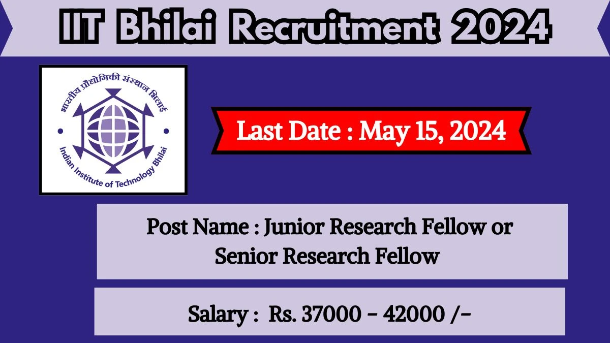 IIT Bhilai Recruitment 2024 Check Posts, Salary, Qualification, Age Limit, Selection Process And How To Apply