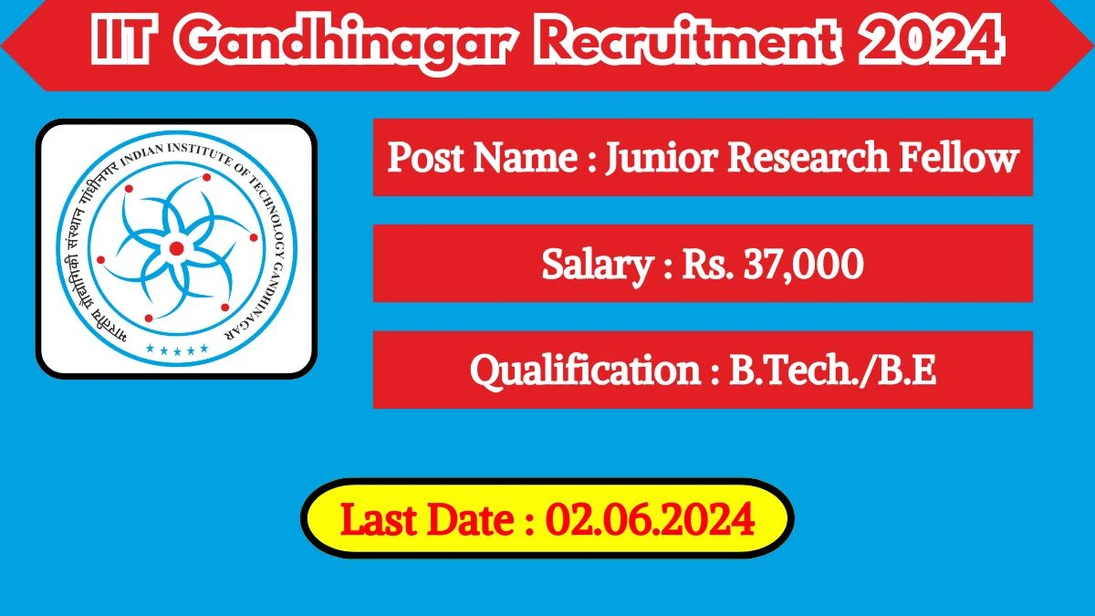 IIT Gandhinagar Recruitment 2024 Apply for Junior Research Fellow IIT Gandhinagar Vacancy at iitgn.ac.in