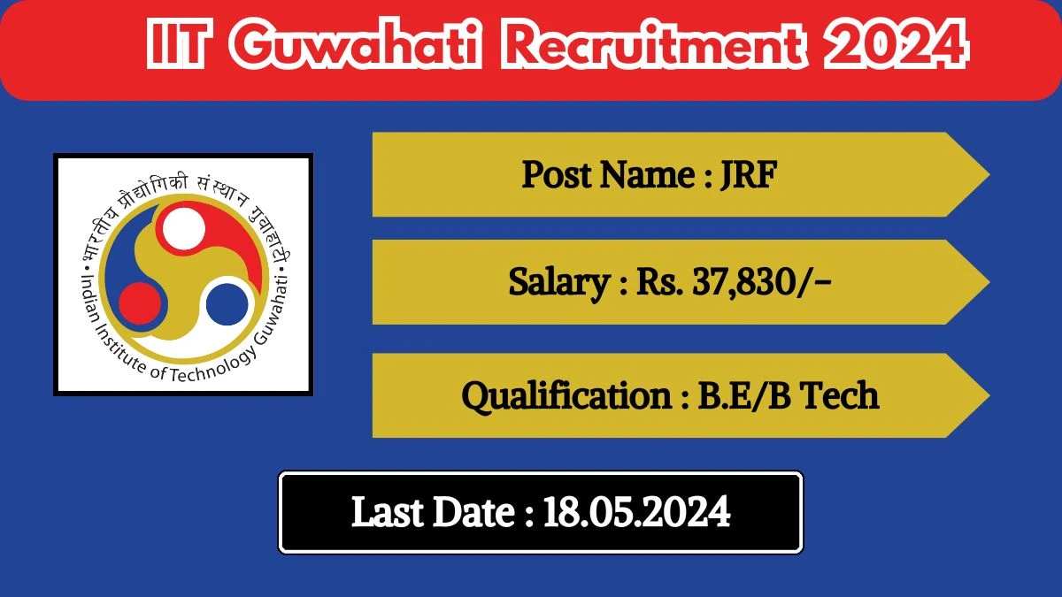 IIT Guwahati Recruitment 2024 New Opportunity Out, Check Post, Vacancy, Qualification, And How To Apply