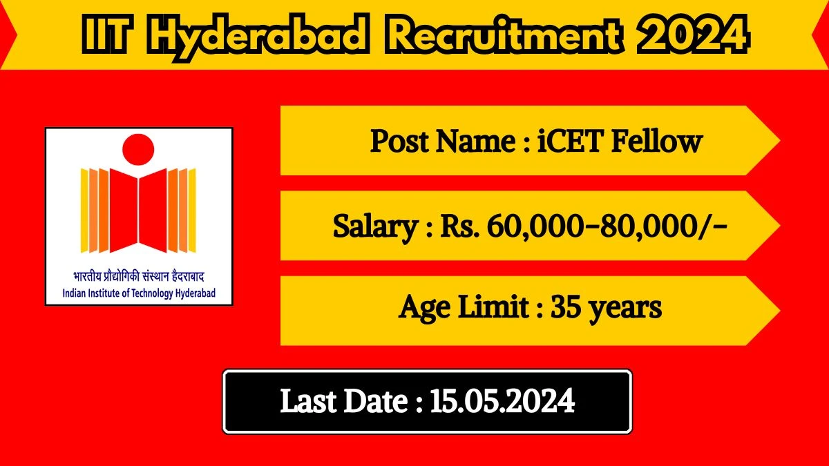 IIT Hyderabad Recruitment 2024 Check Post, Age Limit, Educational Qualification, Salary And How To Apply