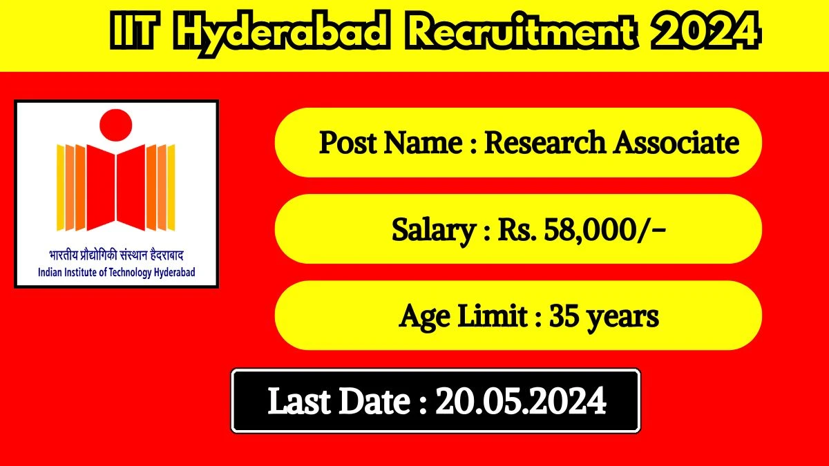 IIT Hyderabad Recruitment 2024 Check Post, Eligibility Criteria, Place Of Work And How To Apply