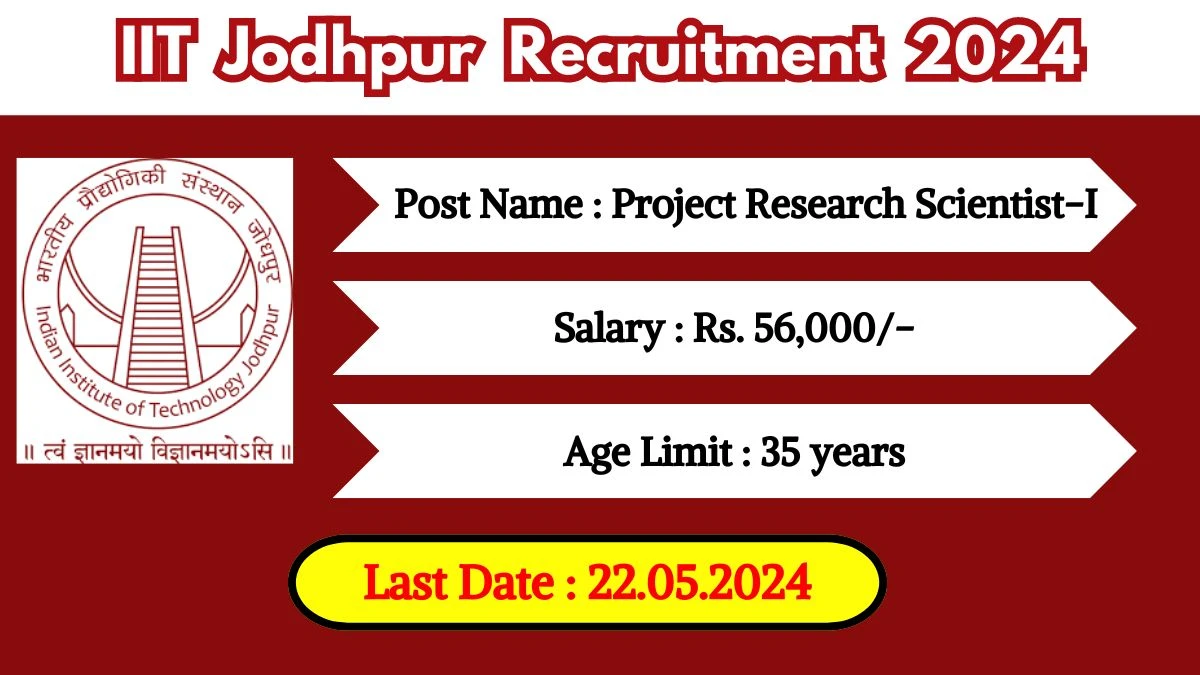 IIT Jodhpur Recruitment 2024 Check Post, Age Limit,salary, Qualification And Other Important Details