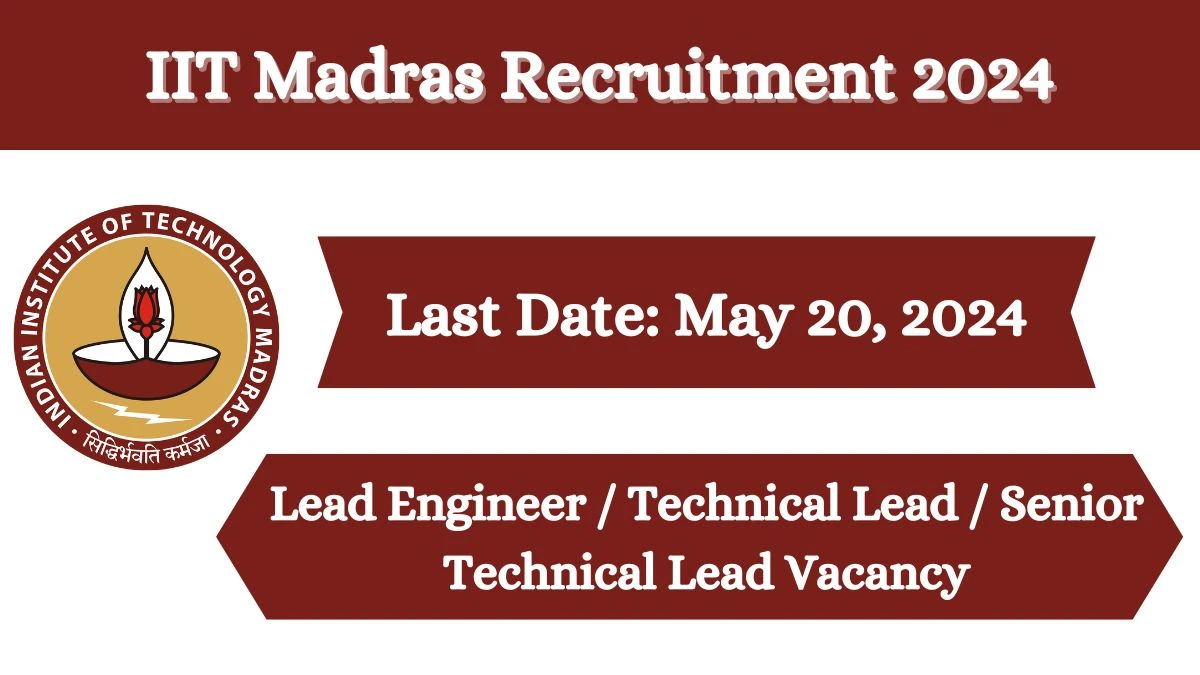 IIT Madras Recruitment 2024 New Opportunity Out, Check Post, Salary, Age, Qualification And How To Apply