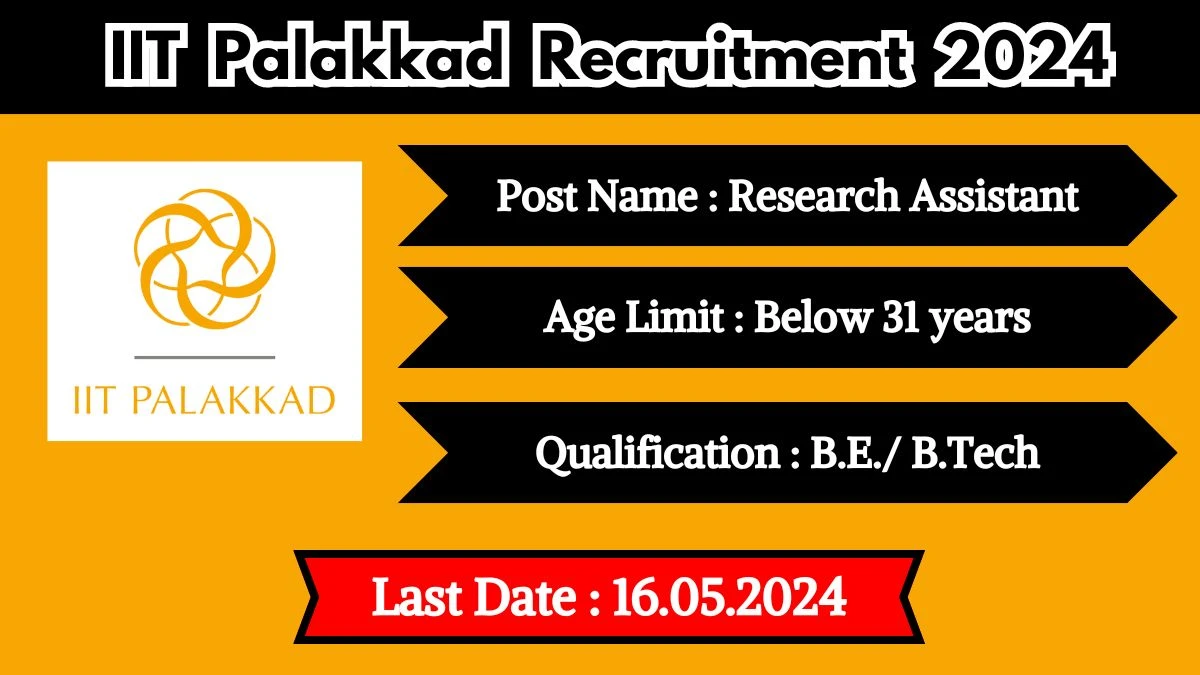 IIT Palakkad Recruitment 2024 New Opportunity Out, Check Post, Salary, Age, Qualification And Other Vital Details