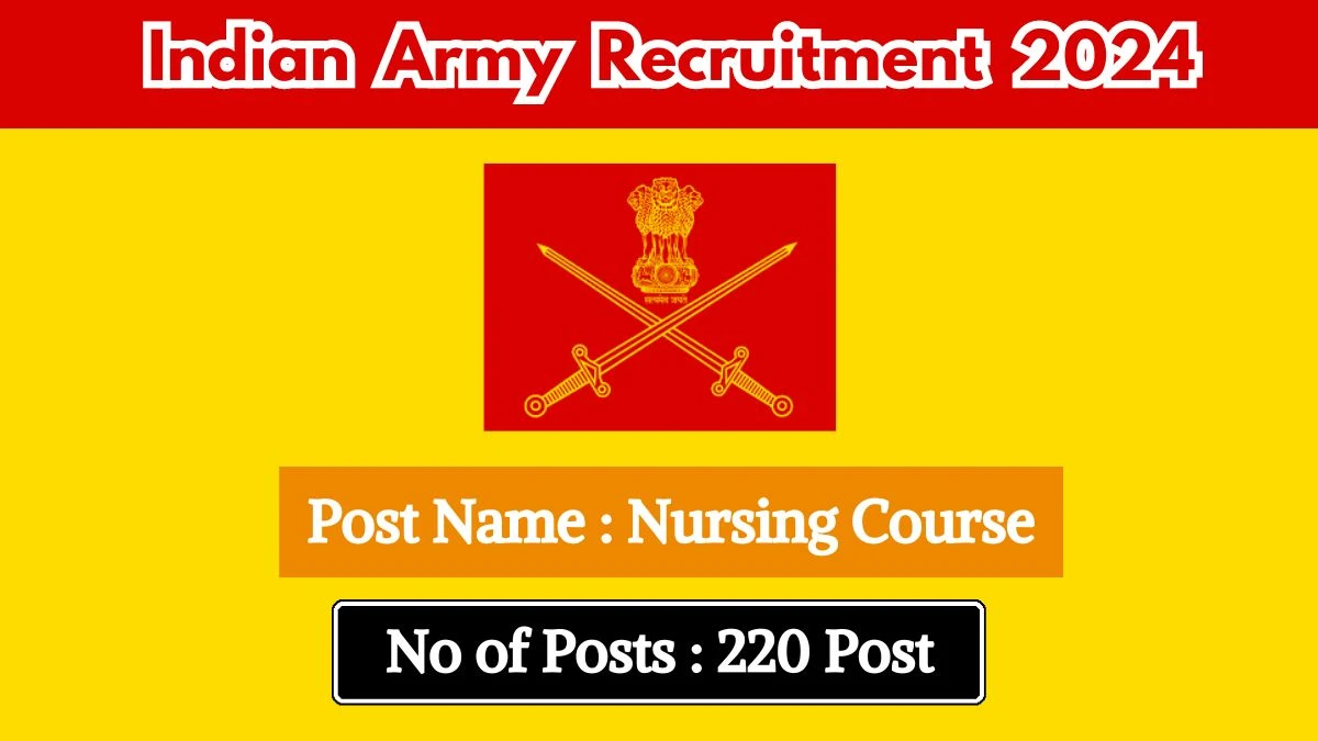 Indian Army Recruitment 2024 Notification Out for 220 Vacancies, Check Posts, Qualification, Selection Process and How to Apply