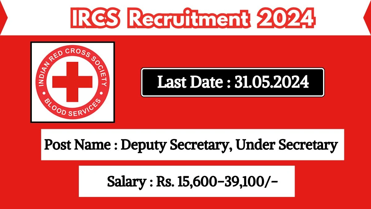 IRCS Recruitment 2024 Notification Out, Check Post, Salary, Age, Qualification And Other Vital Details