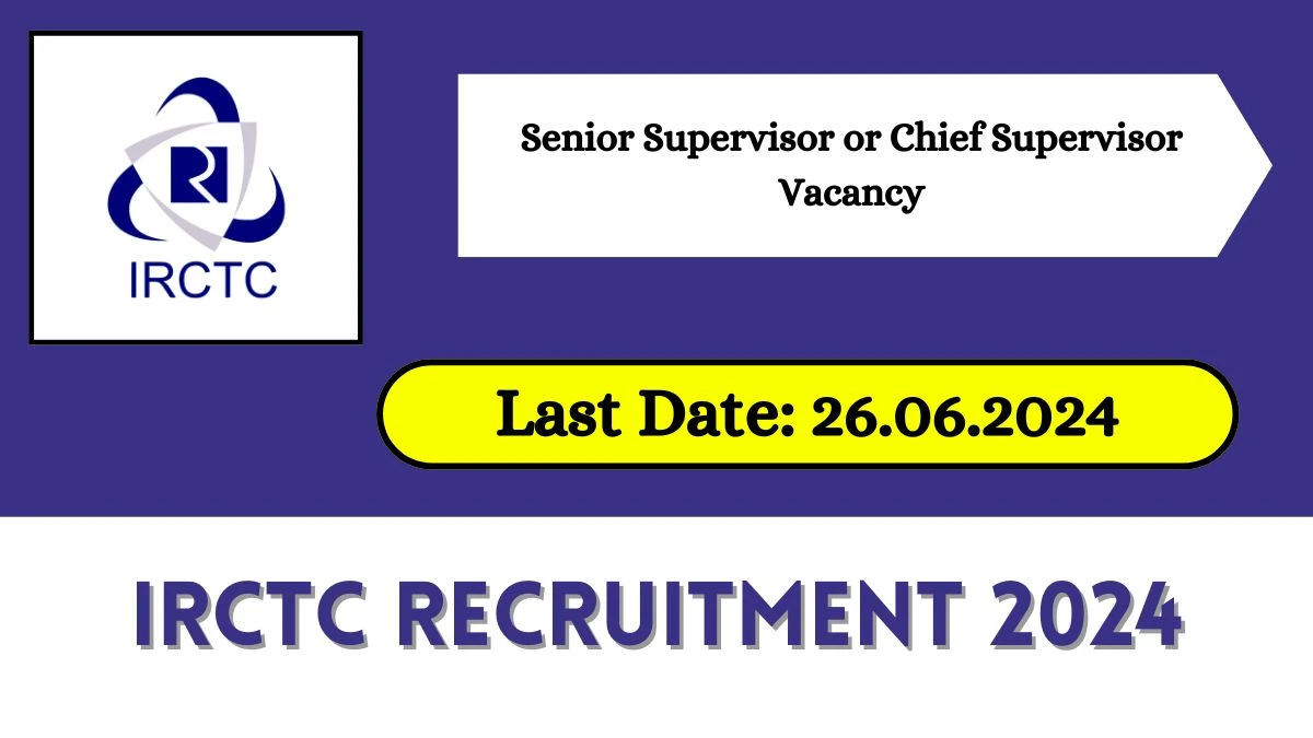 IRCTC Recruitment 2024 New Application Out, Check Post, Age Limit, Qualification And Procedure To Apply
