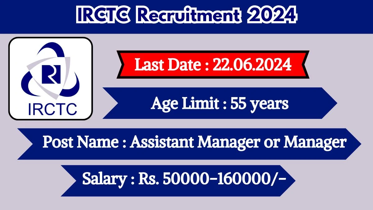 IRCTC Recruitment 2024 New Notification Out, Check Post, Vacancies, Age Limit, Qualification And Selection Process