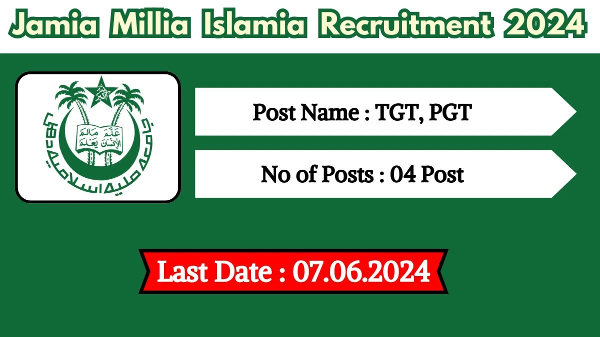Jamia Millia Islamia Recruitment 2024 Check Post, Vacancies, Age Limit, Qualification, Salary, Qualification And Other Vital Details