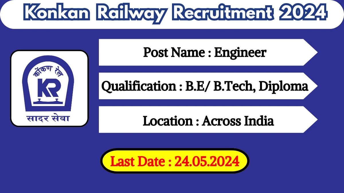 Konkan Railway Recruitment 2024 Apply for Engineer Konkan Railway Vacancy at konkanrailway.com