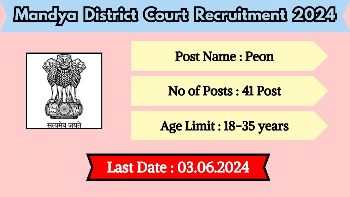 Mandya District Court Recruitment 2024 Check Post, Age Limit, Salary, Essential Qualification And How To Apply