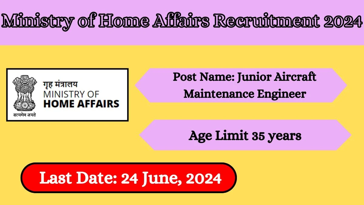 Ministry of Home Affairs Recruitment 2024 New Application Out, Check Post, Salary, Age, Qualification And Other Vital Details