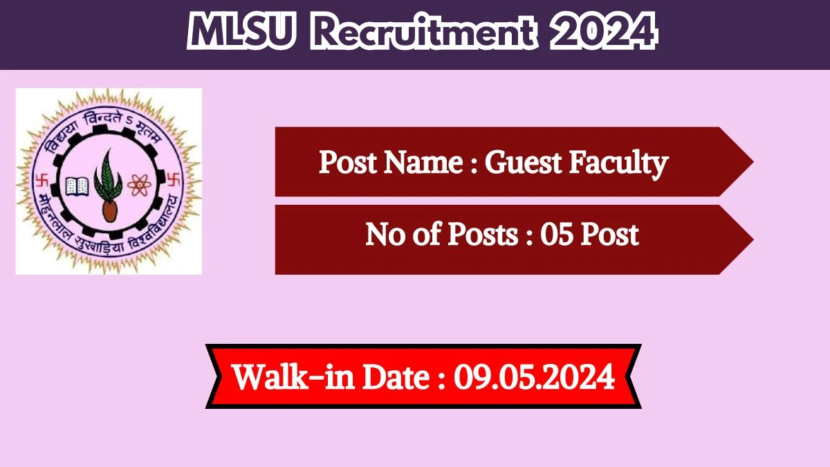 MLSU Recruitment 2024 Walk-In Interviews for Guest Faculty on May 09, 2024