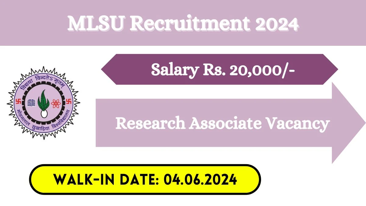MLSU Recruitment 2024 Walk-In Interviews for Research Associate on June 04, 2024