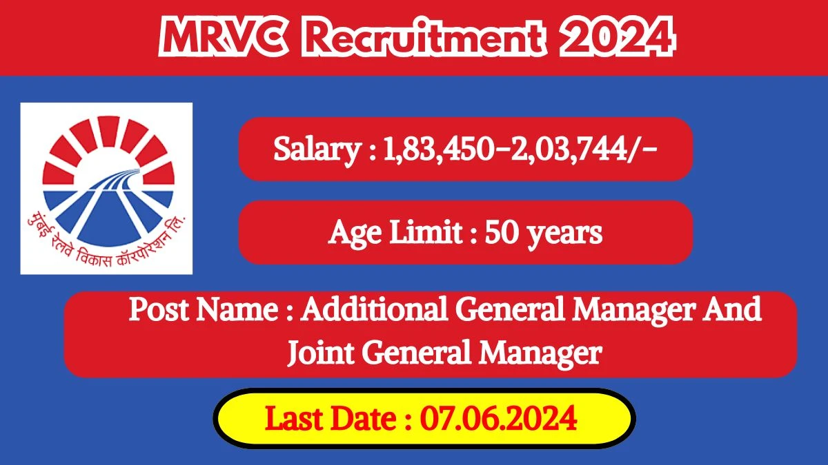 MRVC Recruitment 2024 New Opportunity Out, Check Post, Salary, Age, Qualification And How To Apply